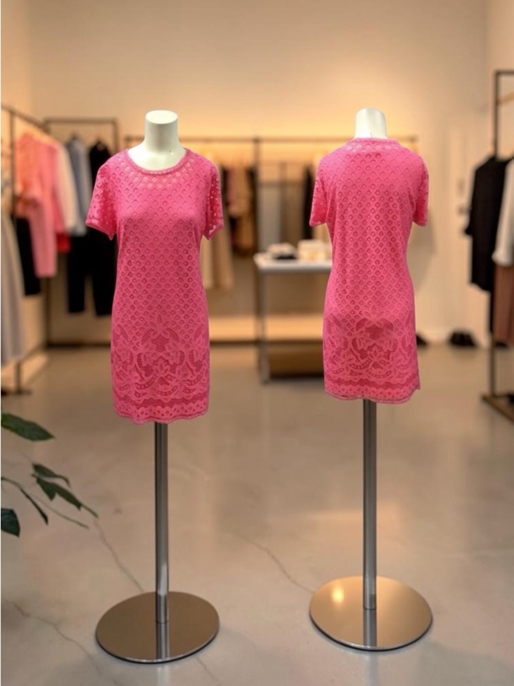 Isaac Mizrahi, dress, pink, full lace, size M.: